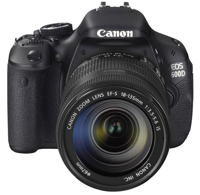 Canon EOS 600D (Rebel T3i) - front, with 18-135mm lens