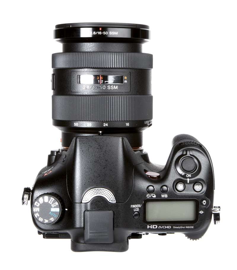Sony Alpha 77 top