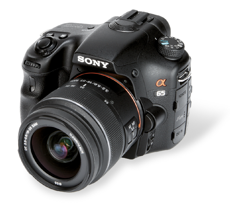 Sony Alpha 65 front view