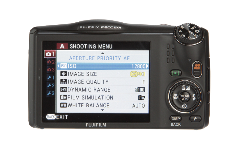 Fujifilm FinePix F800EXR back